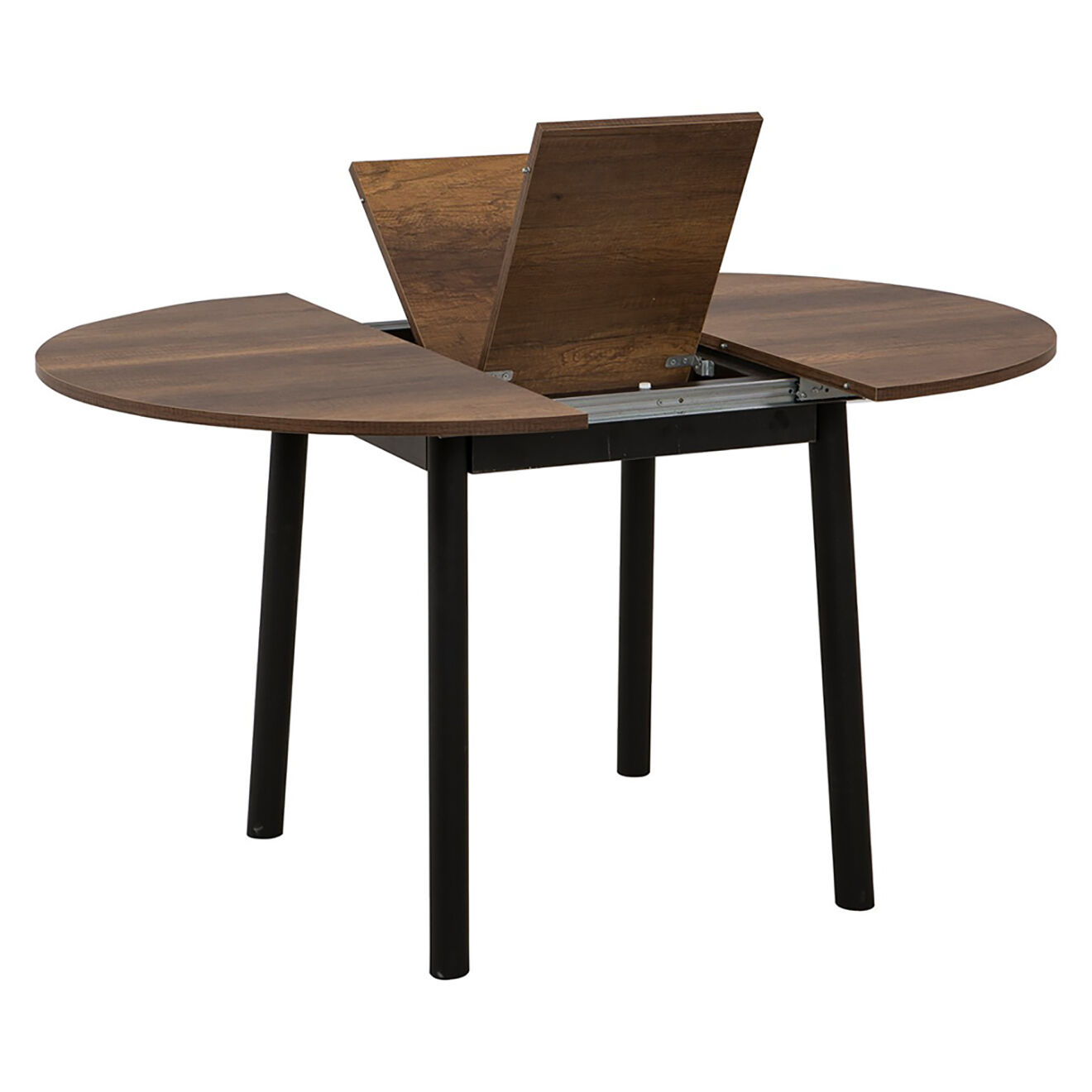 Homitis Table extensible + 2 Chaises Oliver noir/noyer