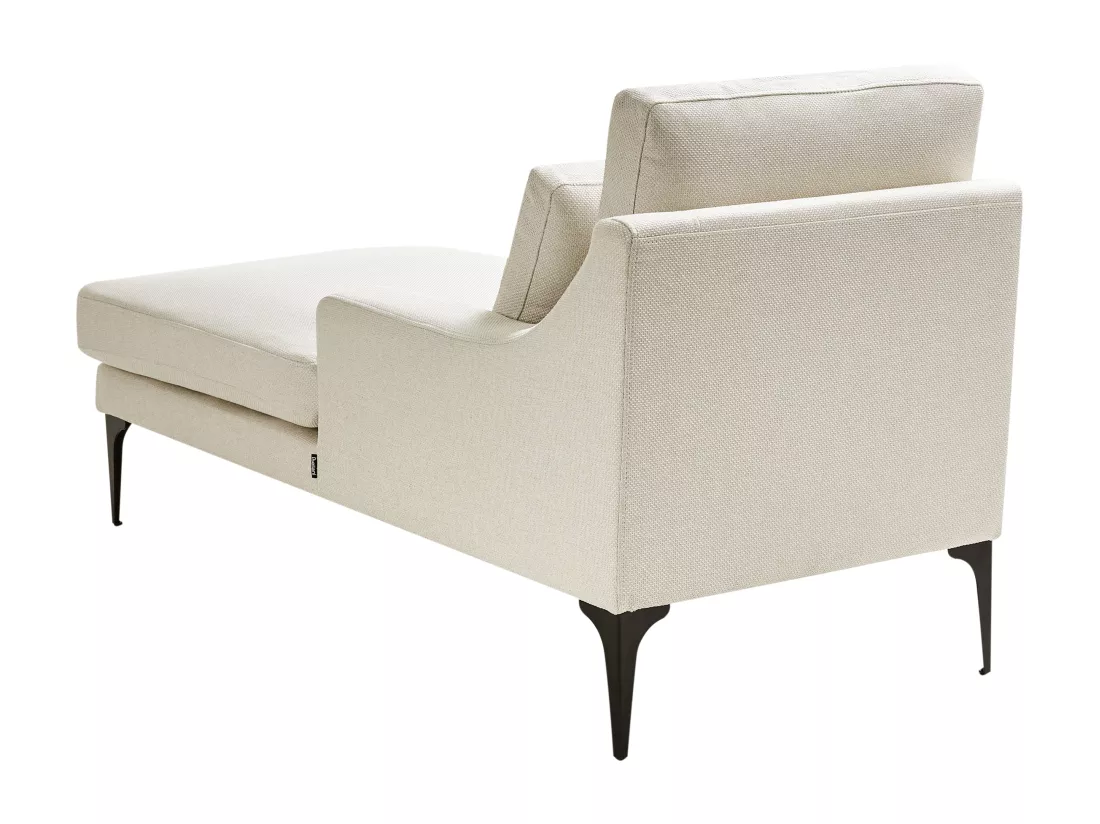 Chaise longue à droite en tissu beige clair EWRON