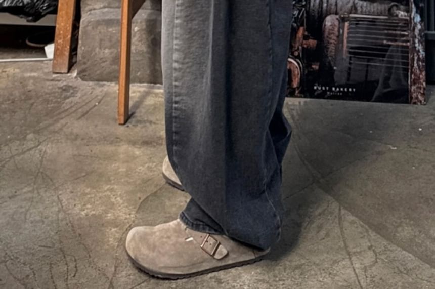 SeoulPop - Gewassen baggy jeans met trekkoordtaille