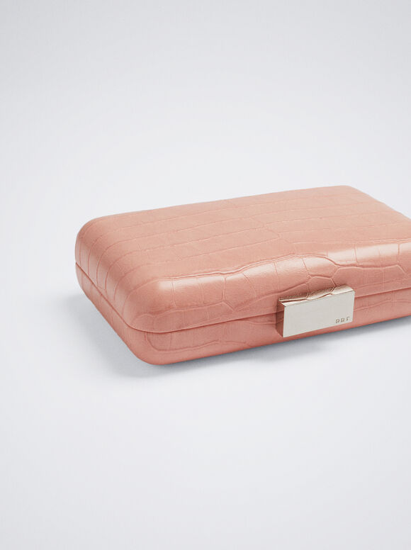 Clutch de festa com estampa animal - Rosa