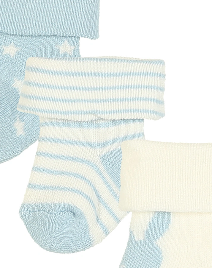 Erstlings-Socken EWI PLÜSCH 6er-Pack in hellblau