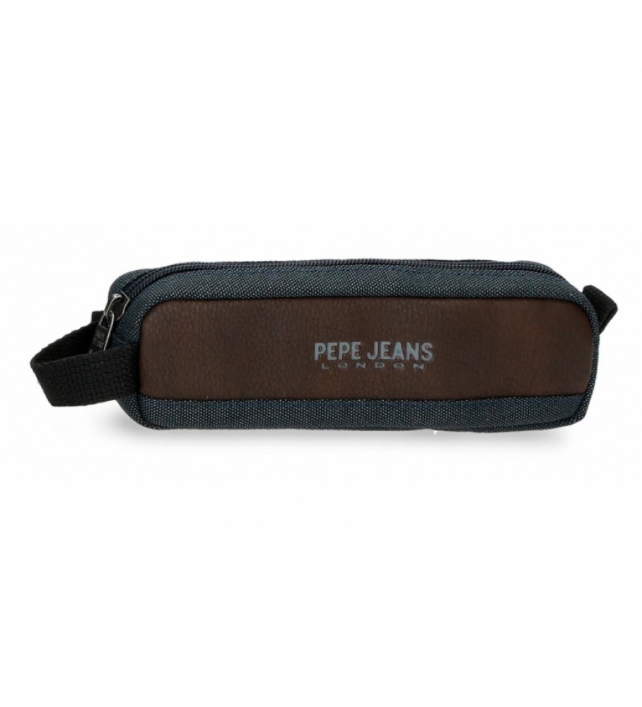 Estojo para lápis Pepe Jeans Scratch em denim - Azul escuro - 19x5x3,5cm -