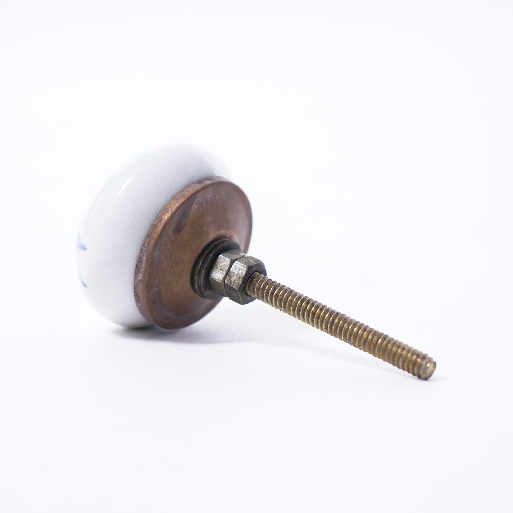 Keramik Möbelknopf, handglasiert, blau/weiß, Ø 3,8 cm günstig bestellen