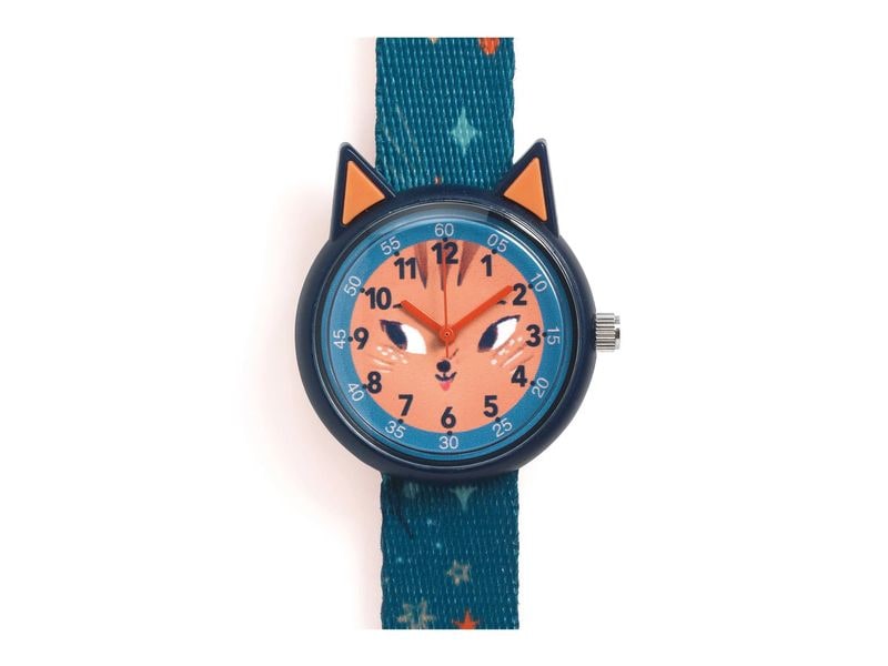 DJECO Armbanduhr Eichhörnchen Blau/Mehrfarbig Elegante Quarzuhr für Kinder