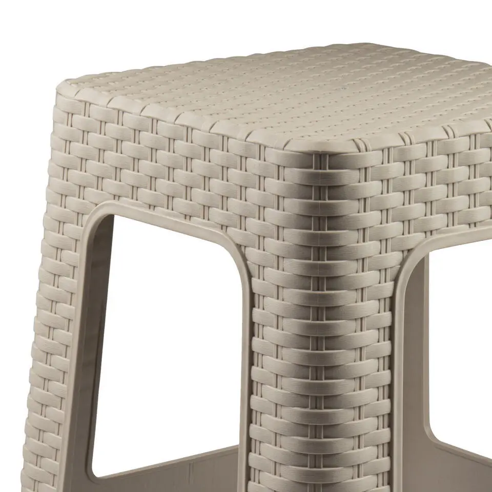 Plasticforte Rotan opstapje/krukje - kunststof - beige