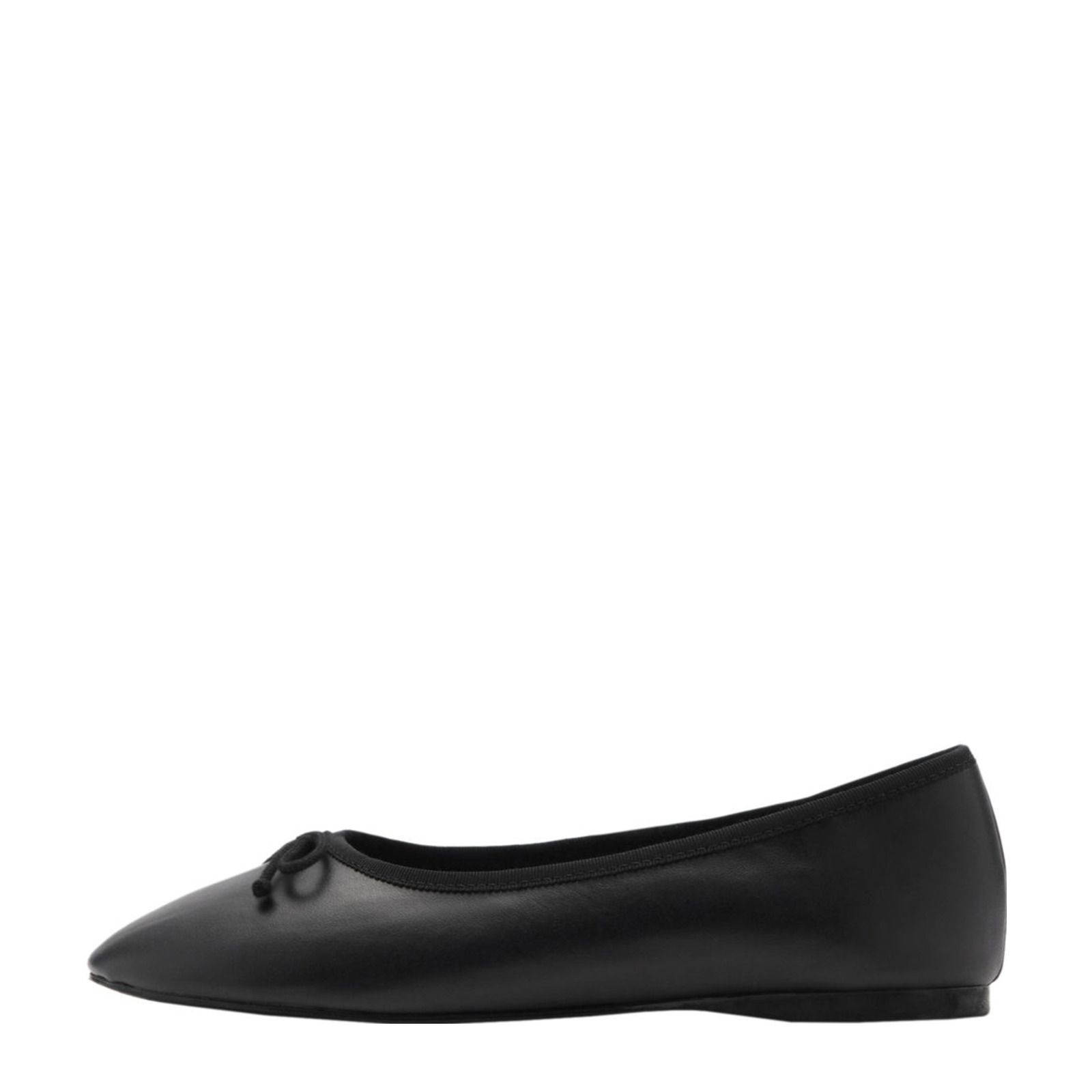 Mango leren ballerina's zwart