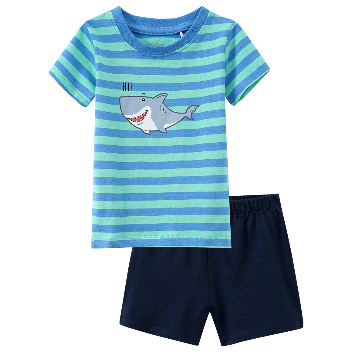 Topomini Baby Shorty mit Hai-Print blau / türkis / dunkelblau