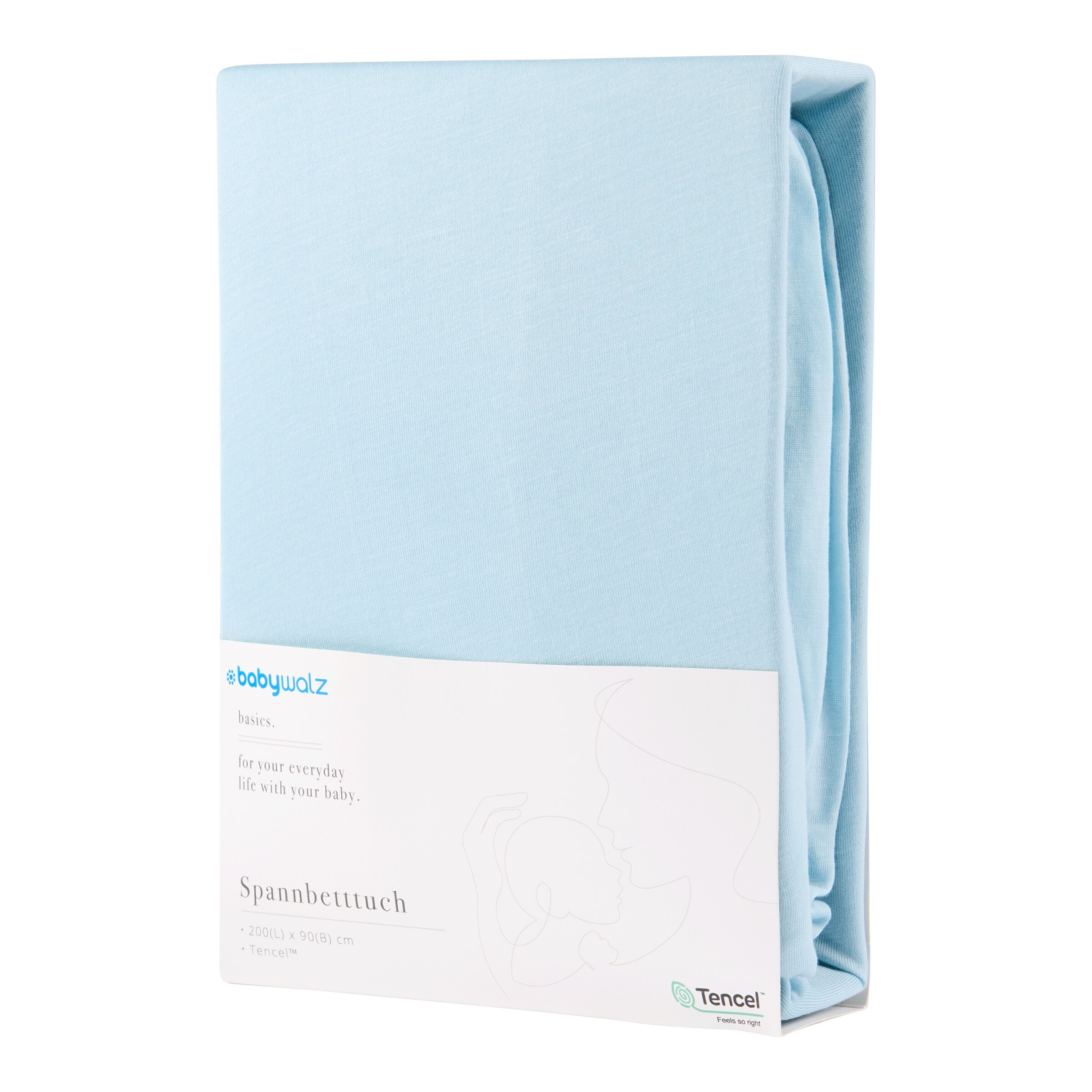 baby-walz - BASICS Spannbetttuch TENCEL™ 90x200 cm light blue