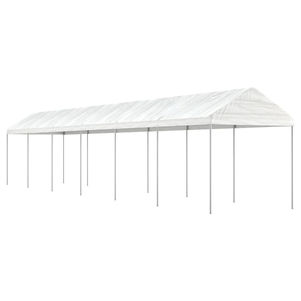 Belvédère avec toit blanc 13,38x2,28x2,69 m polyéthylène