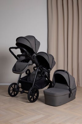 Beemoo Pro Multi 2 Søskenvogn inkl. Liggedel, Mocha Grey