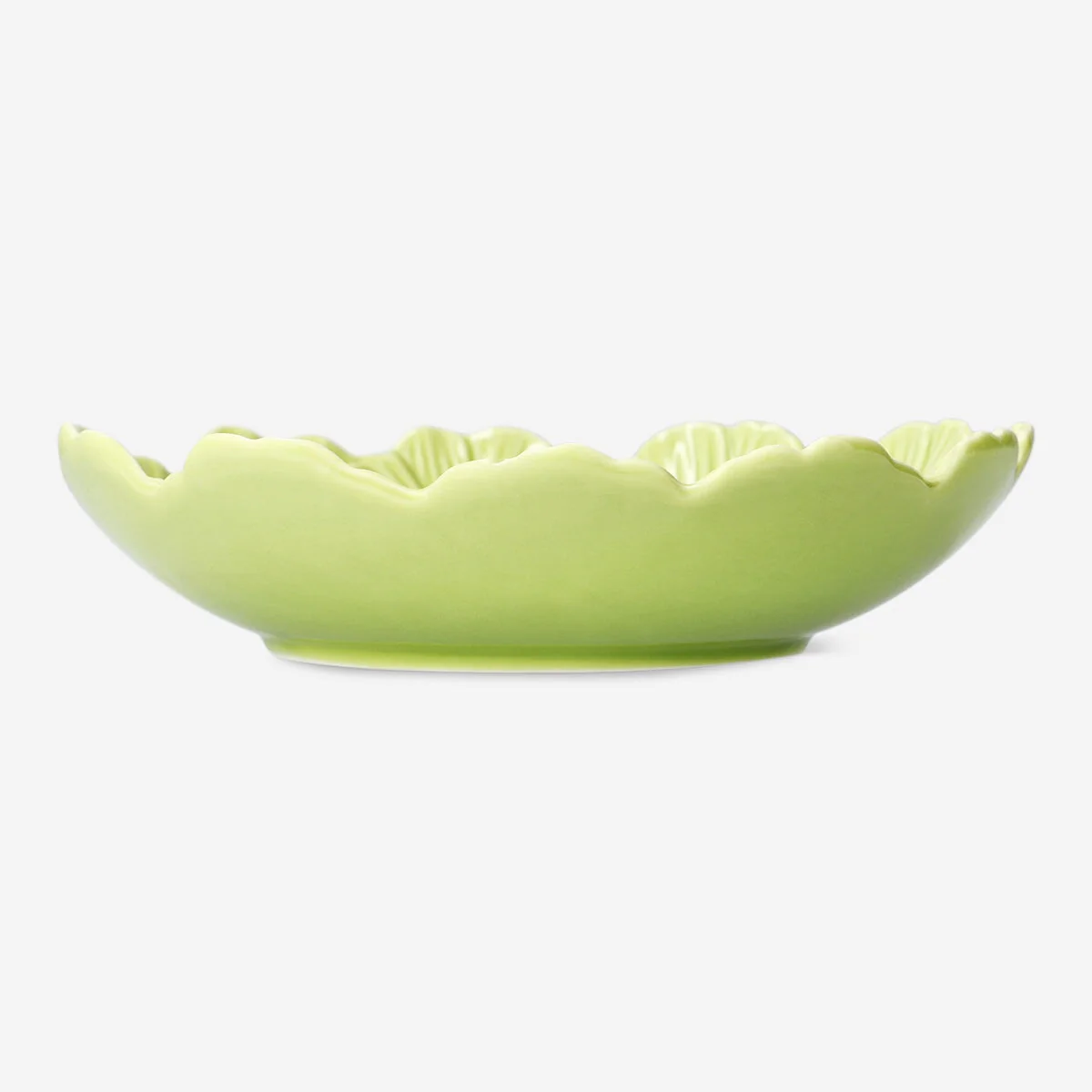 Grøn salatskål med blomster - Large