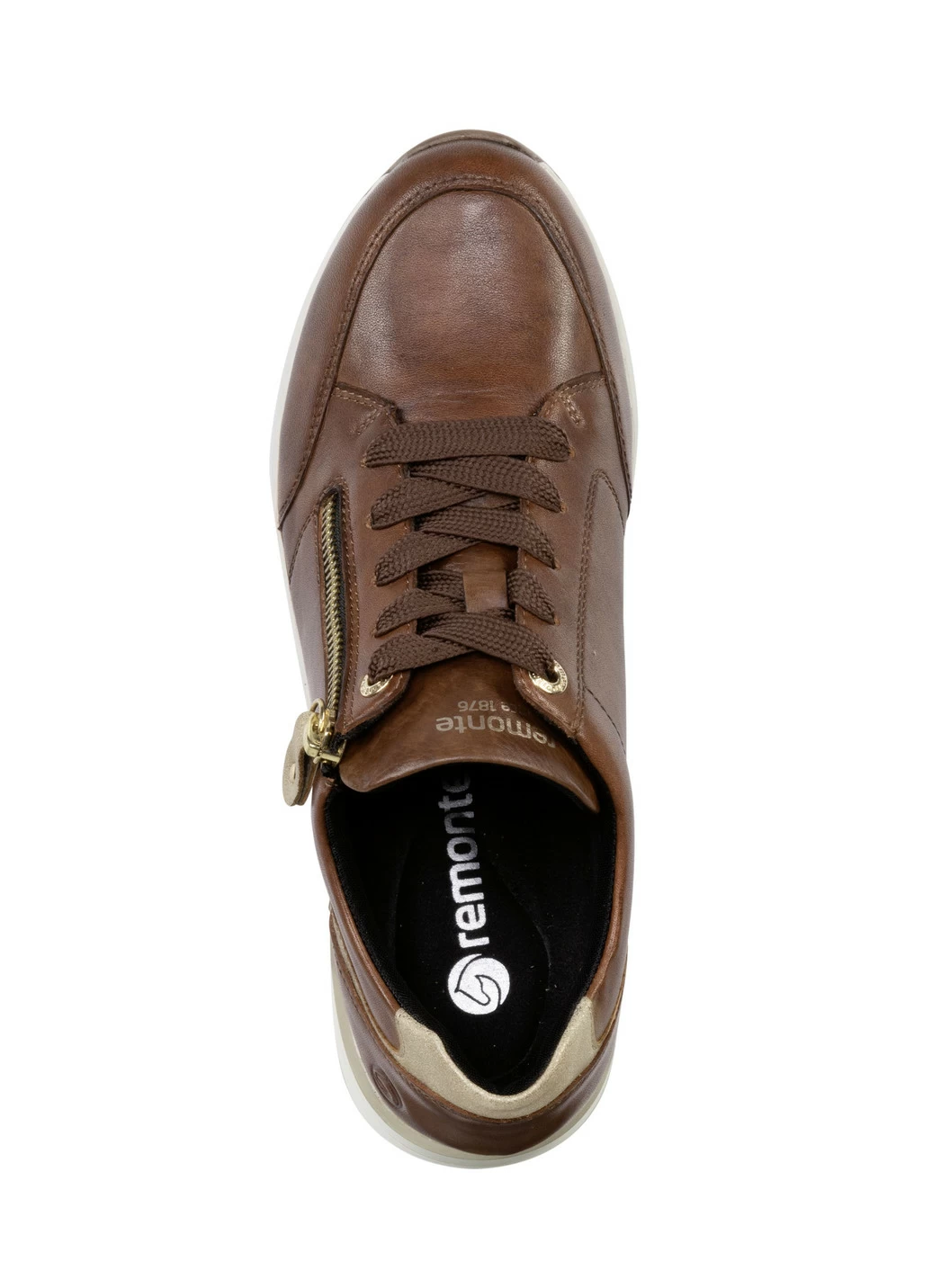 Remonte Schnür-Sneaker mit mattgoldfarbenen Besätzen
