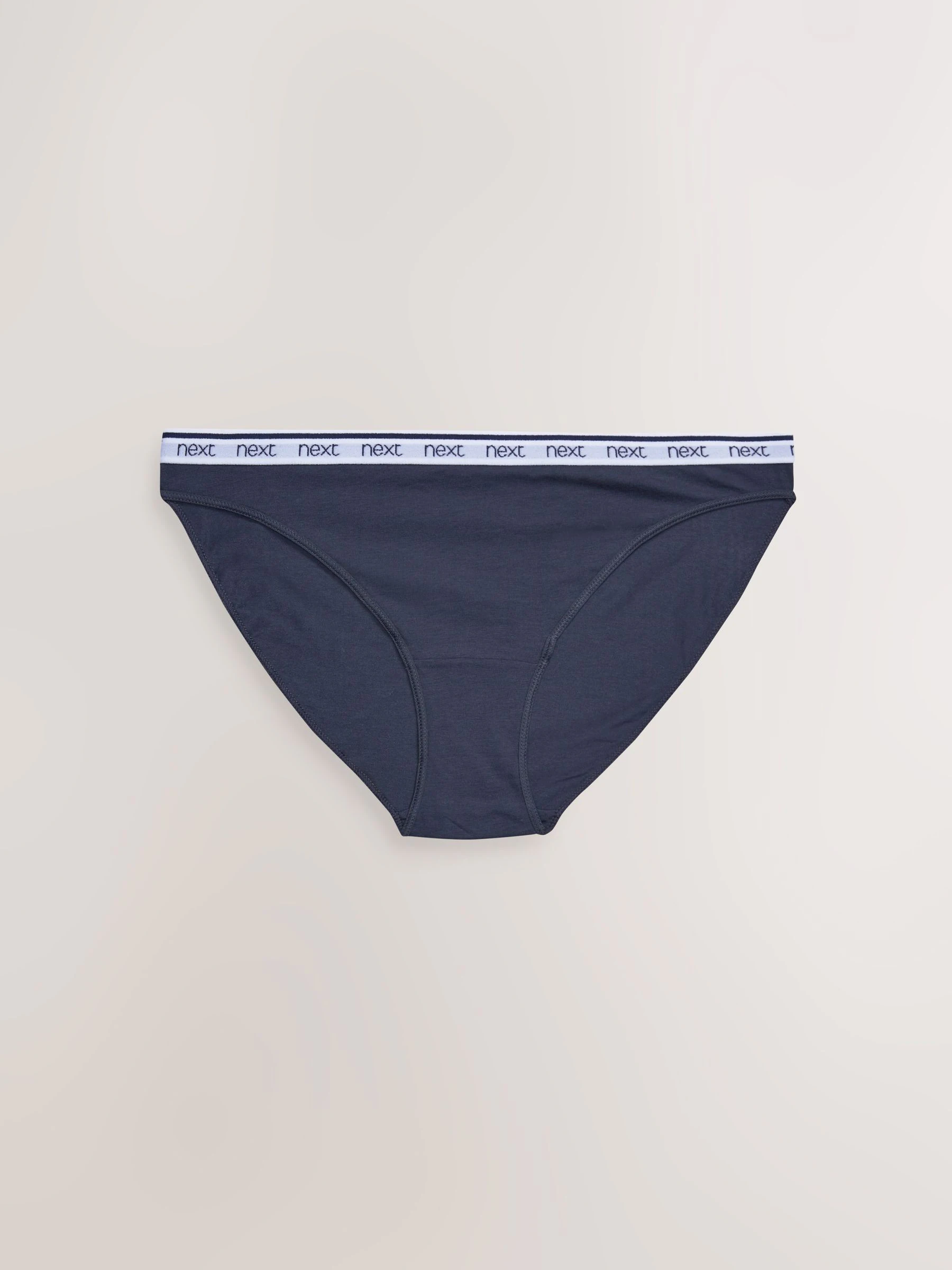 Roze/blauw gestreept - 4 Katoenen slipjes met logotailleband