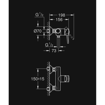 GROHE douchekraan Start Classic met hendel Chroom 15 cm