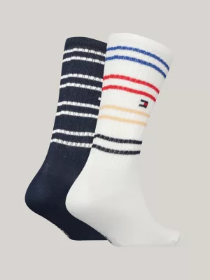Pacote com 2 pares de meias esportivas listradas