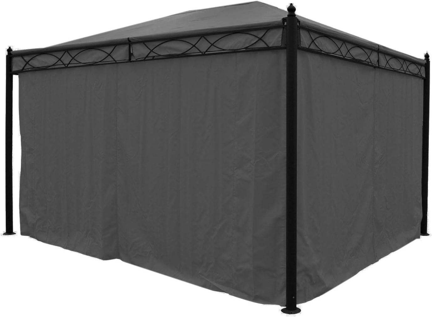 4er-Set Seitenwand für Pergola Cadiz, Ersatzseitenwand Pavillon 4x3m, Polyester - grau