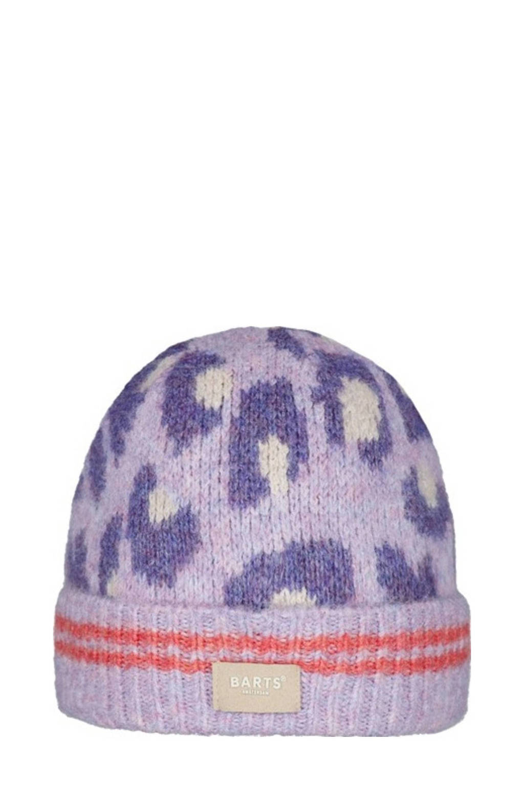 muts met panterprint lila
