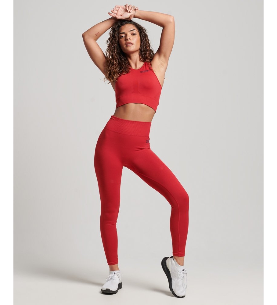 Sutiã sem costura Superdry Core Medium Impact vermelho