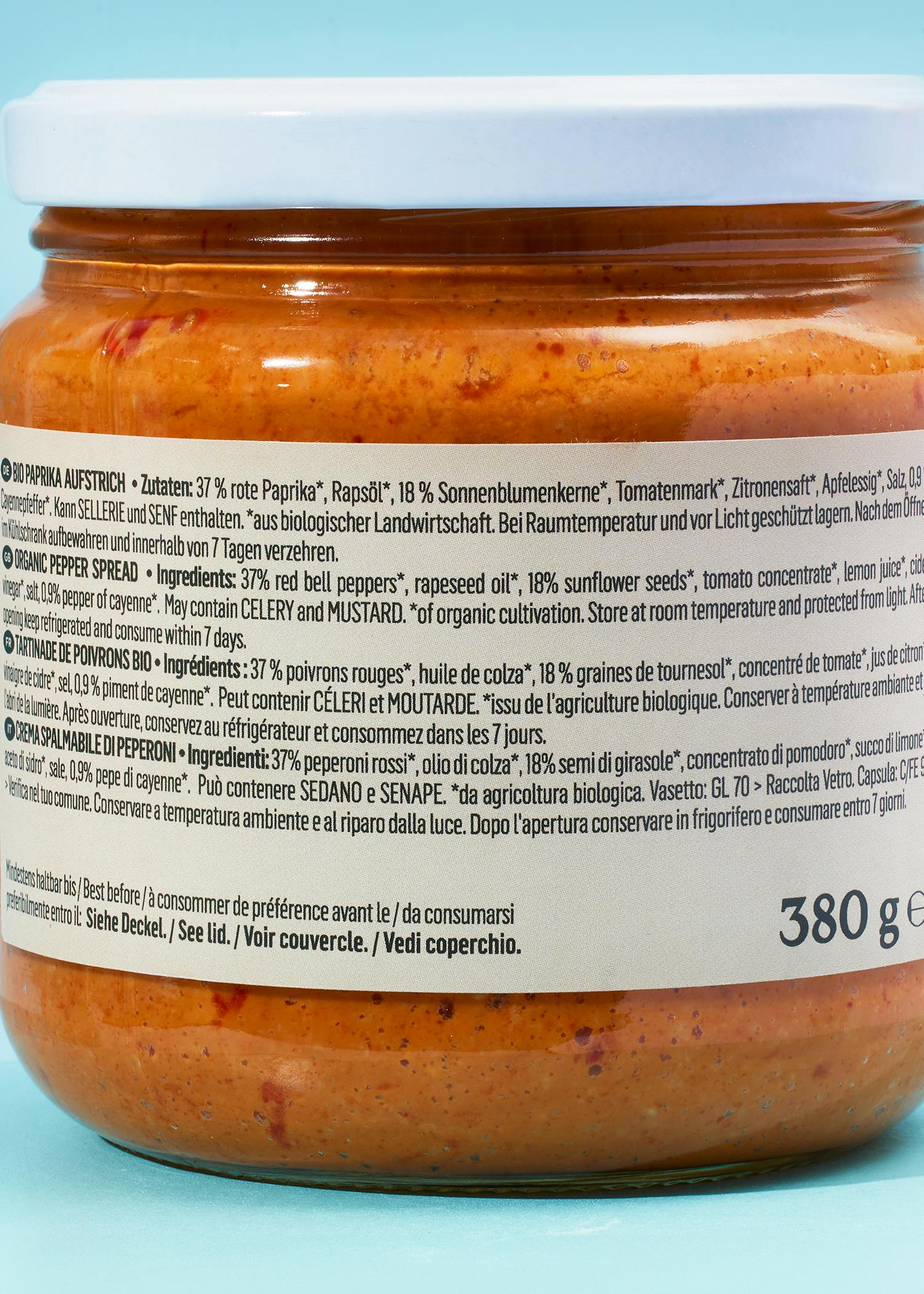 Pikanter Bio Paprika Aufstrich 380 g