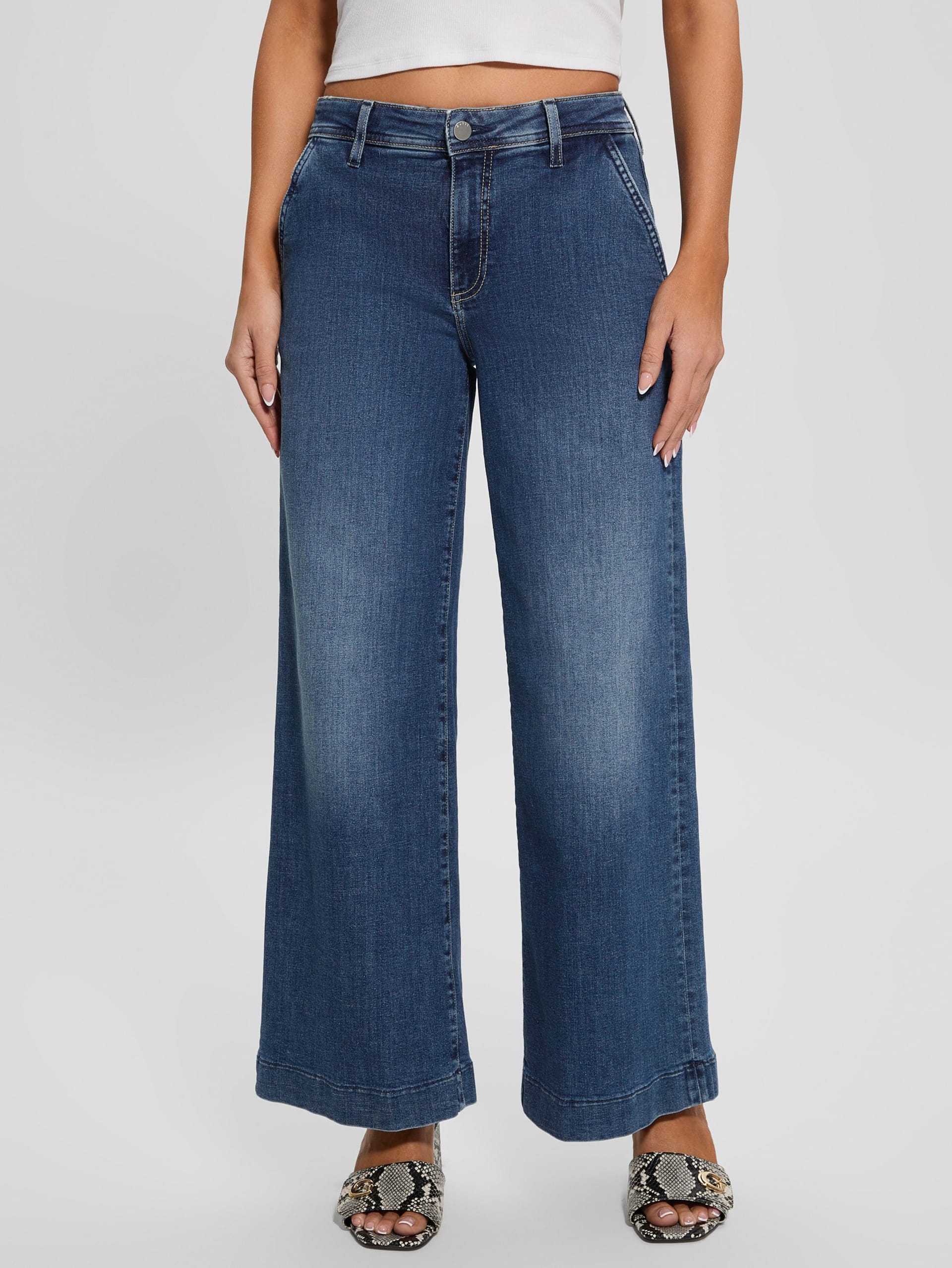 Calça jeans cropped larga Eco Zoya