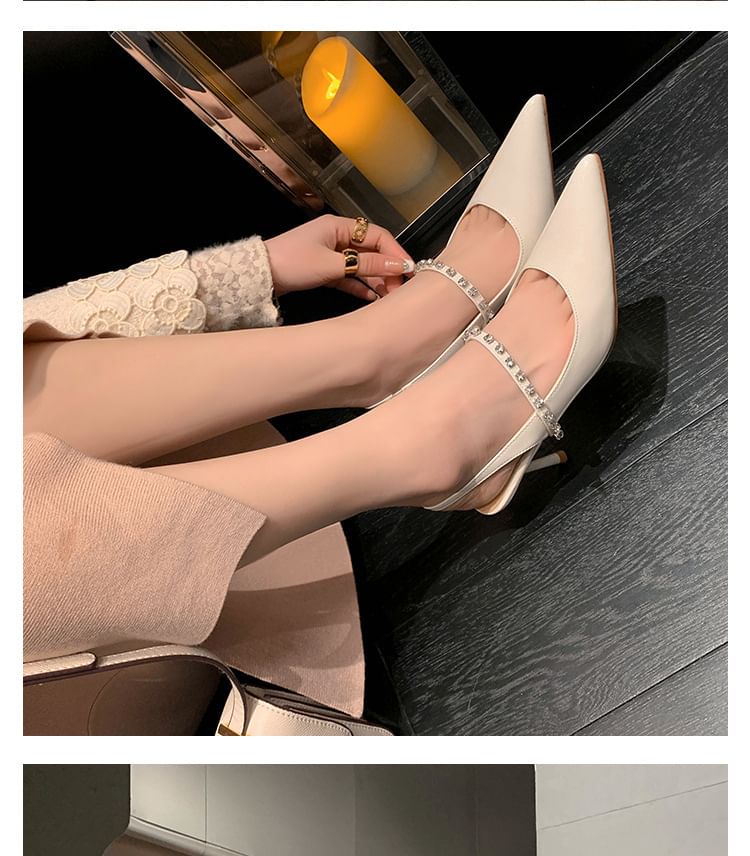 Karlao - Stiletto puntige sandalen met strass accenten van lakleer