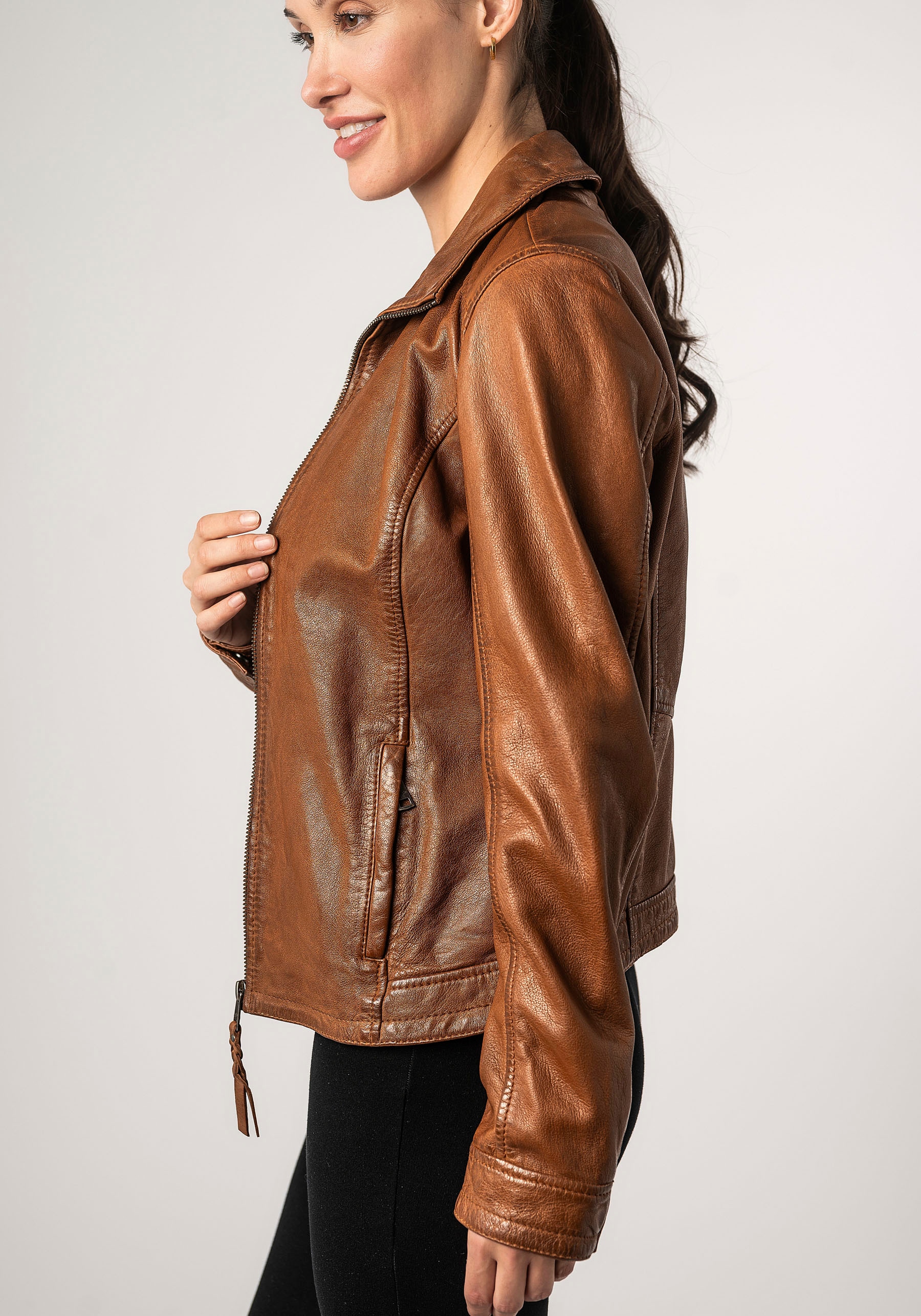 Mauritius Lederjacke »MWWalli« mit Stehkragen