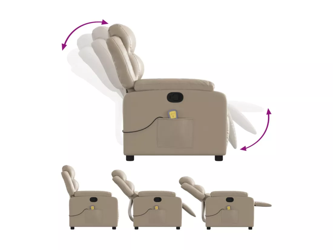 Fauteuil de massage inclinable Cappuccino Similicuir