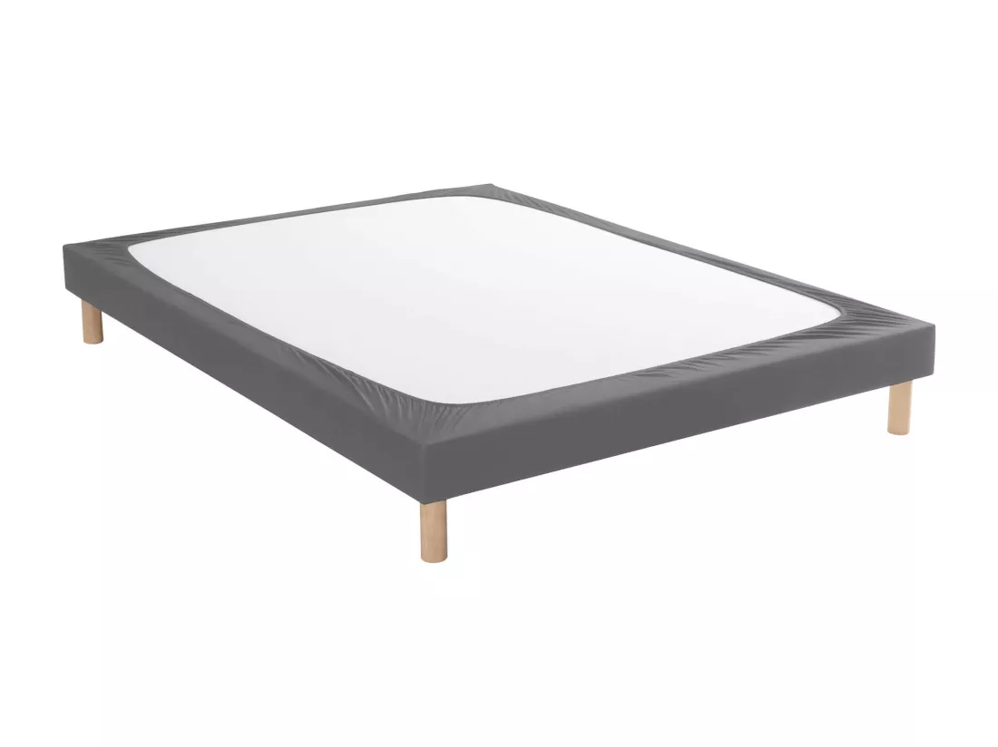 Cache-sommier coton jersey anthracite 180x190