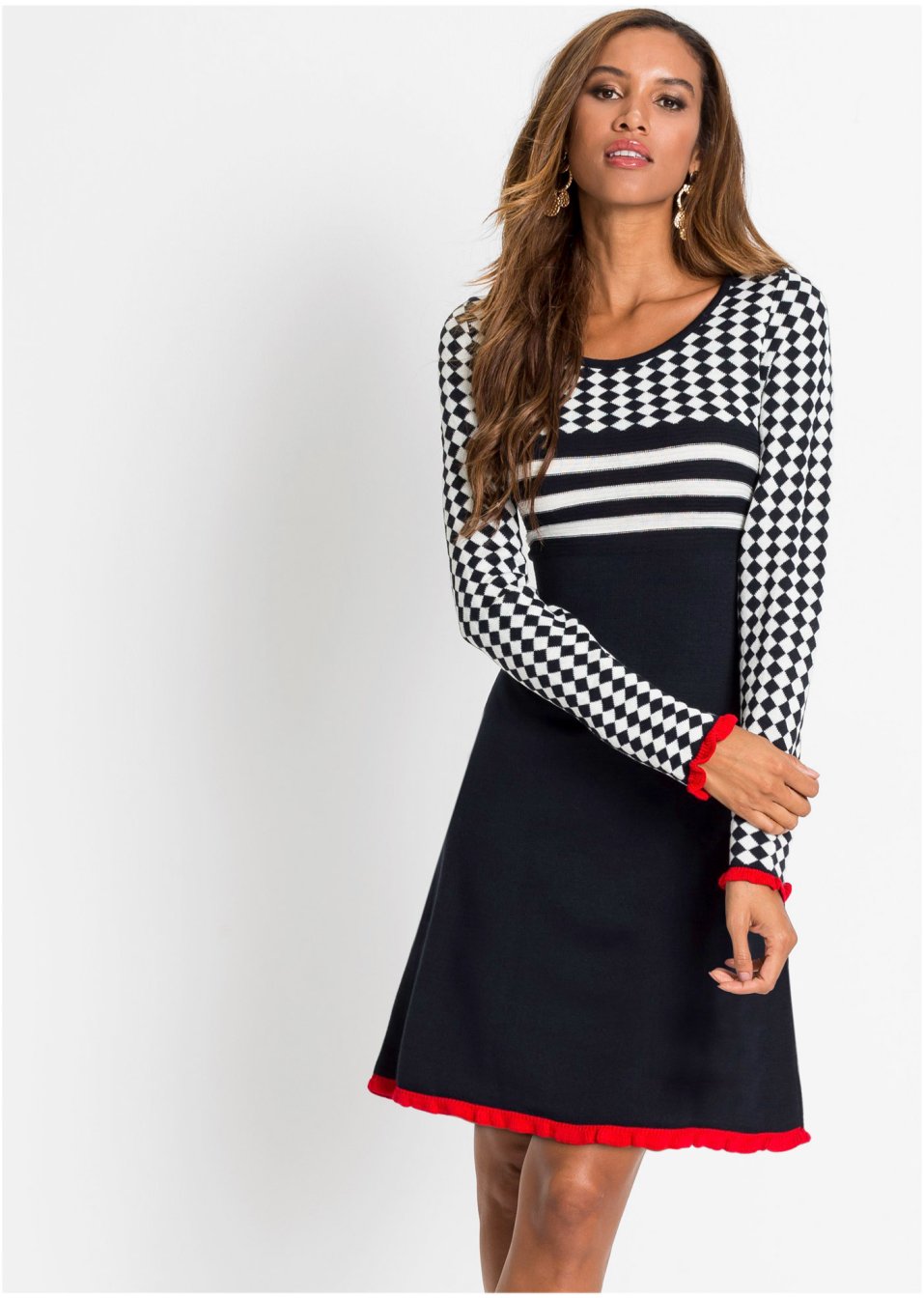 Robe en maille à ruchés