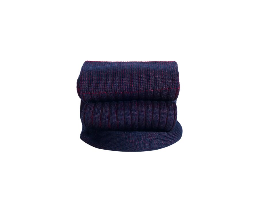 Chaussettes ville homme fil d’Écosse Marine et Rouge Bordeaux
