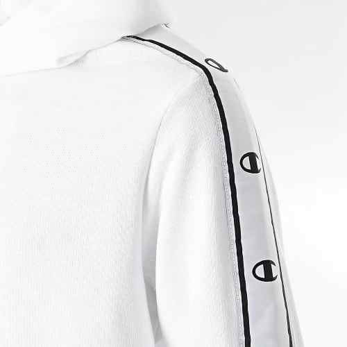 Sweat Capuche A Bandes Enfant 306320 Blanc