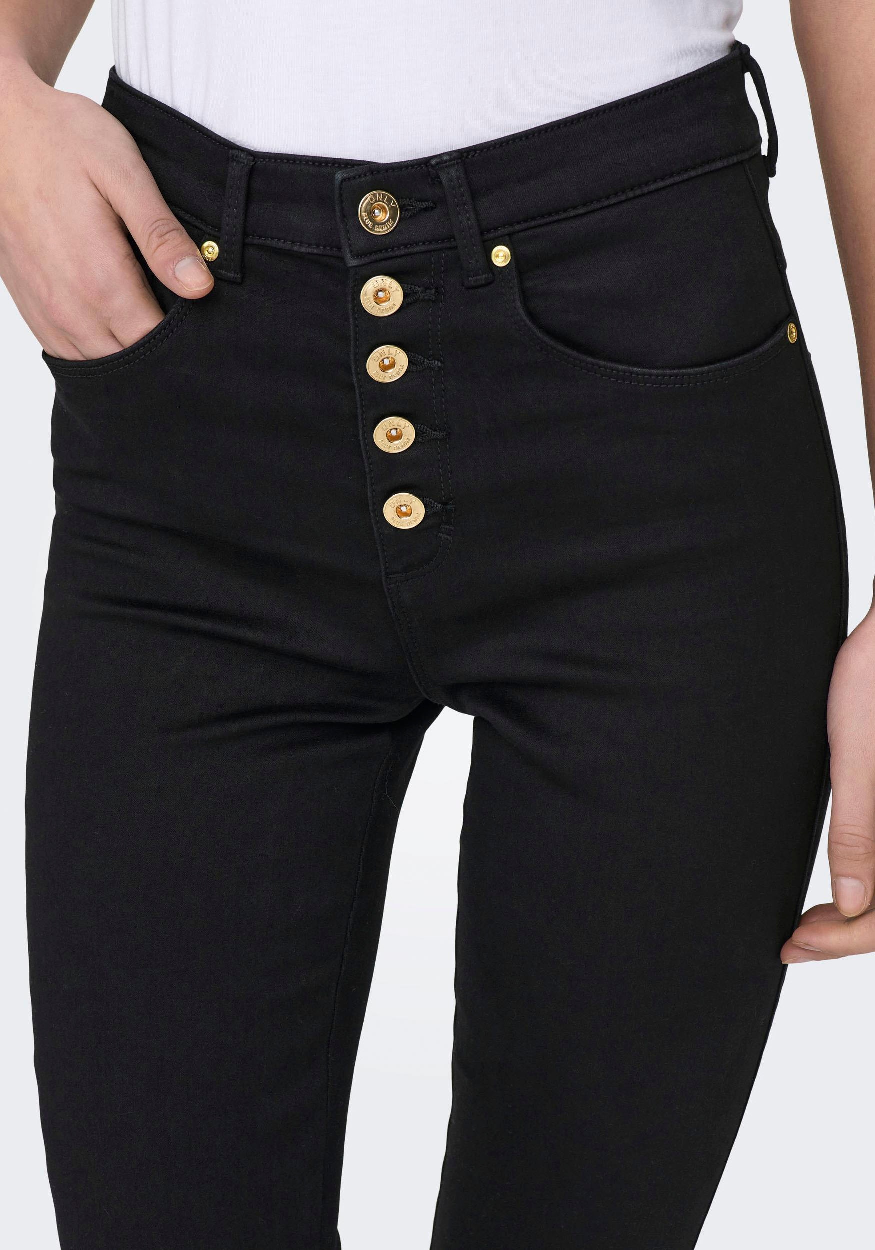 ONLY High-waist-Jeans »ONLROYAL HW SK FLY BTN GUA DK BLUE BOX«