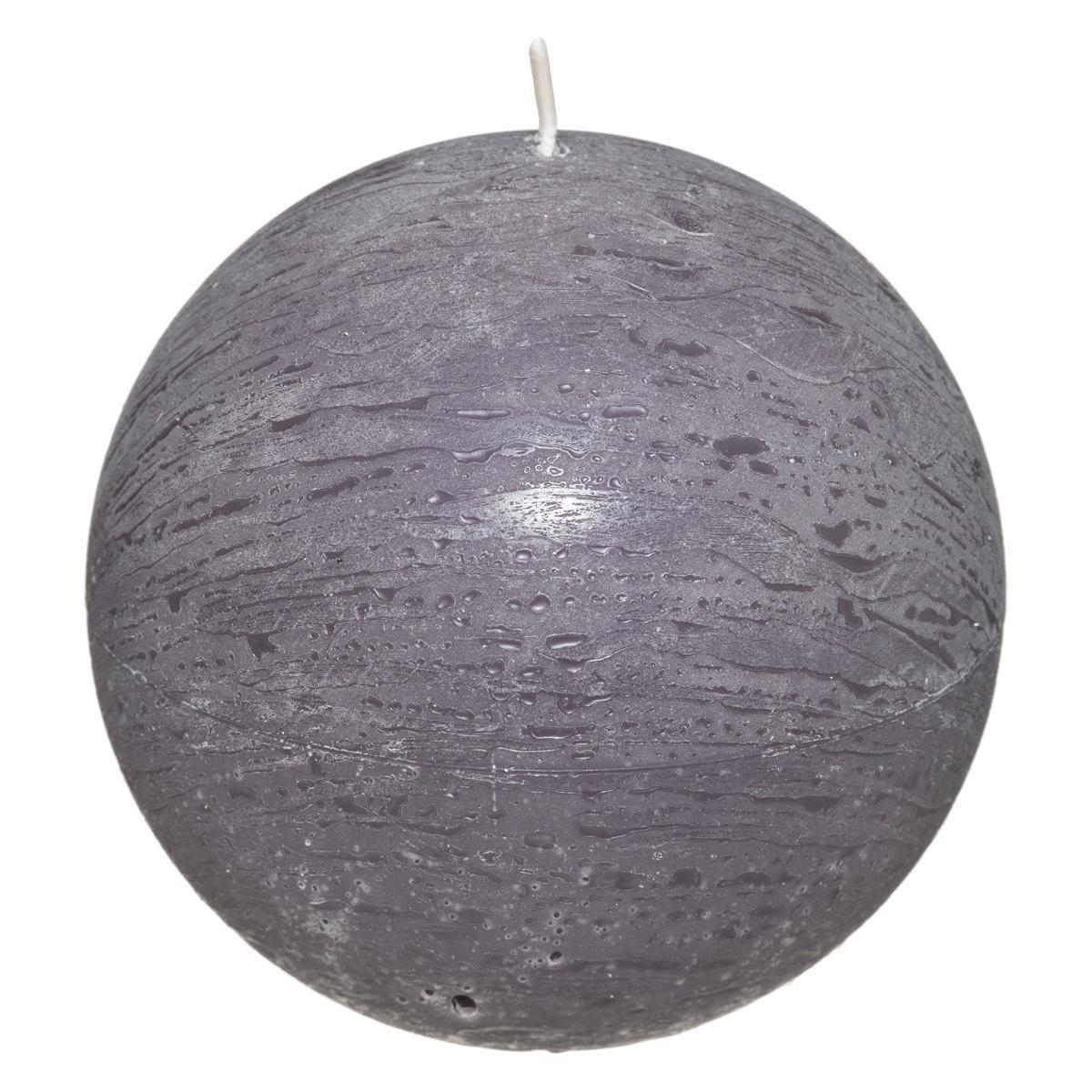 BOUGIE BOULE OLIA GRIS FONCE D.10CM