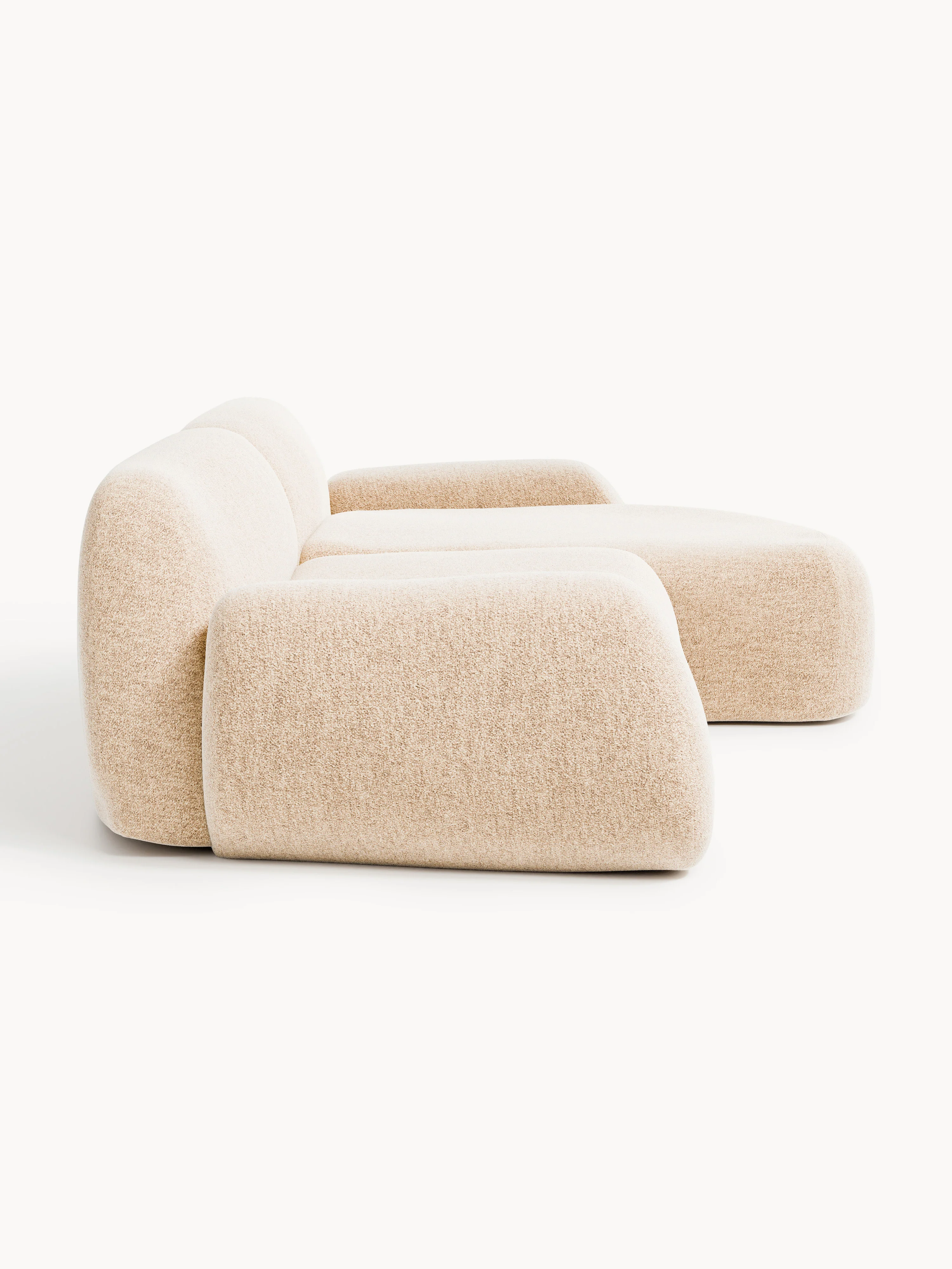 Modulaire bouclé hoekbank Wolke (3-zits)