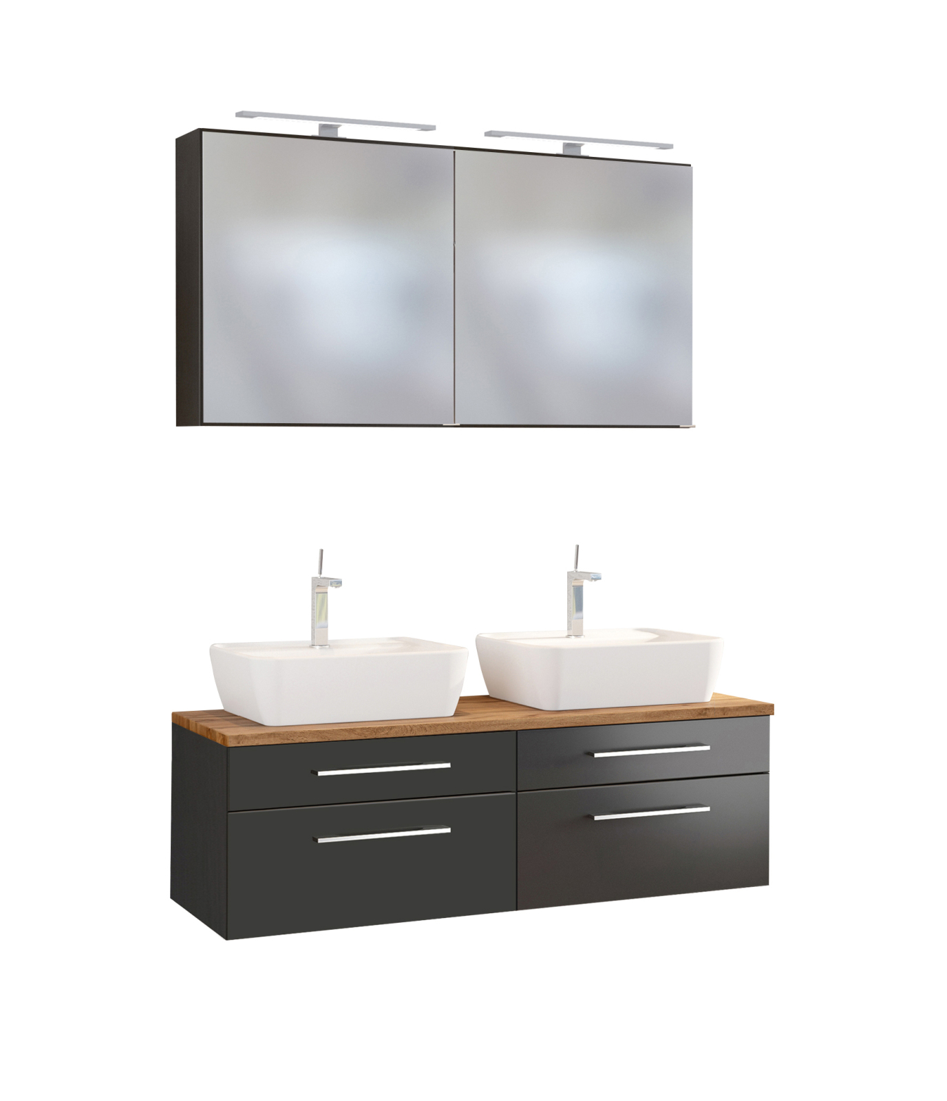 3-teiliges Badmöbel-SetDAVOS - grau - 120 cm breit