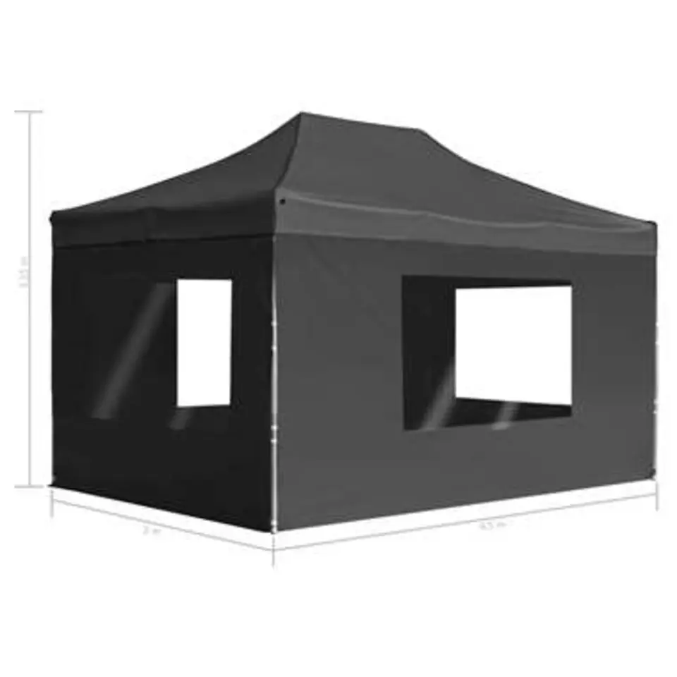 vidaXL - Partytent - Antraciet - Stof - 4.5 x 3 m