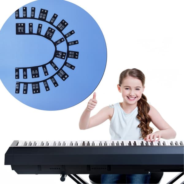 INF Avtakbart pianokeyboard Noteetikett 61 tangenter Sort