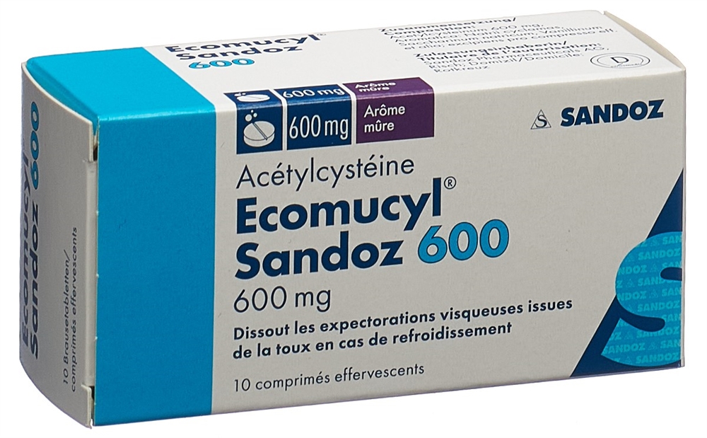ECOMUCYL Sandoz 600 mg<br>10 Stück, Dose, Brausetablette