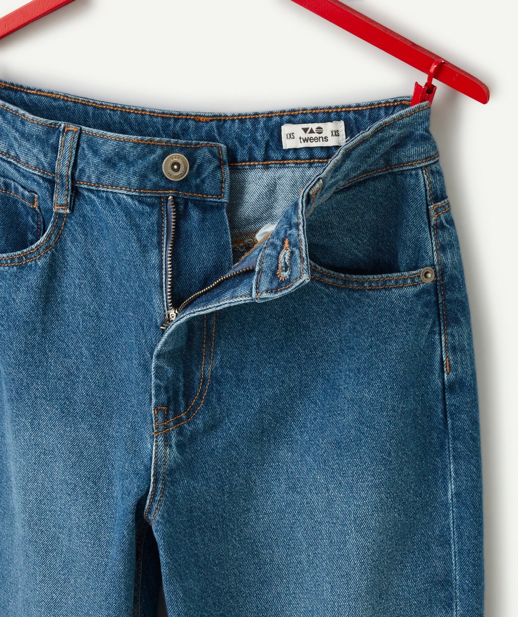 PANTALON MOM TAILLE HAUTE FILLE EN DENIM LOW IMPACT
