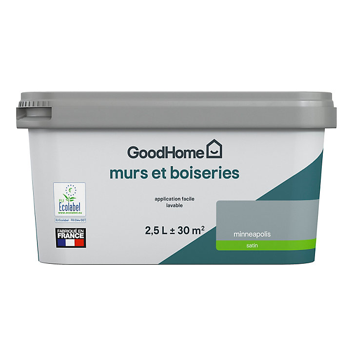 Peinture intérieure couleur Murs et boiseries GoodHome Minneapolis gris 2.5L