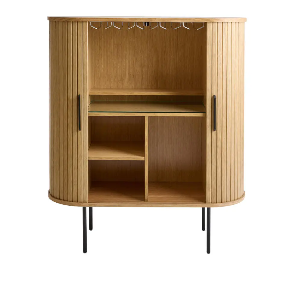 Kast Eikenhout - Incl Glazenrek - 118cm - Nola