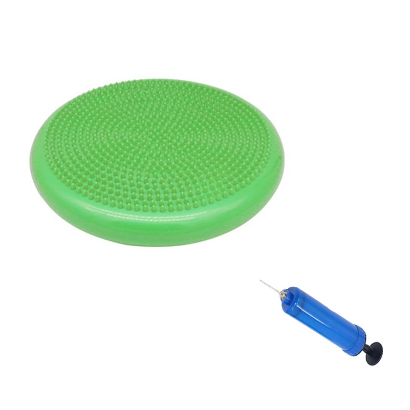 (Ø34cm) Sport Balance Kissen Ballsitzkissen Noppenkissen für Balancetraining inkl. Pumpe - Grün