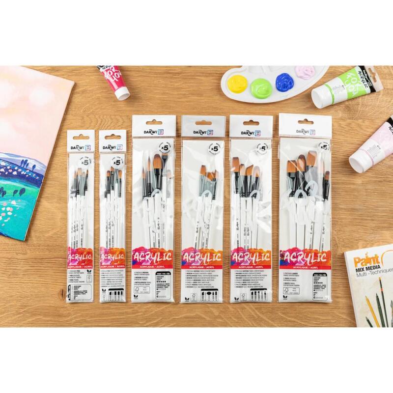 Darwi For You set de 5 pinceaux larges - Blanc