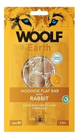 Woolf Earth Noohide flat bar rabbit - M - 3 stk.