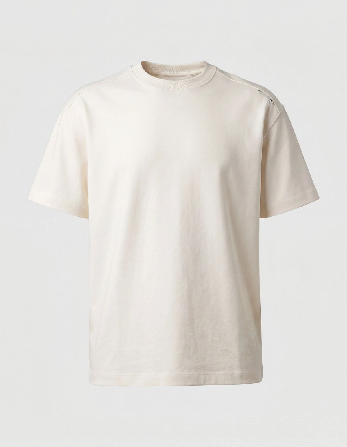 Basis Label T-shirt Gebroken Wit