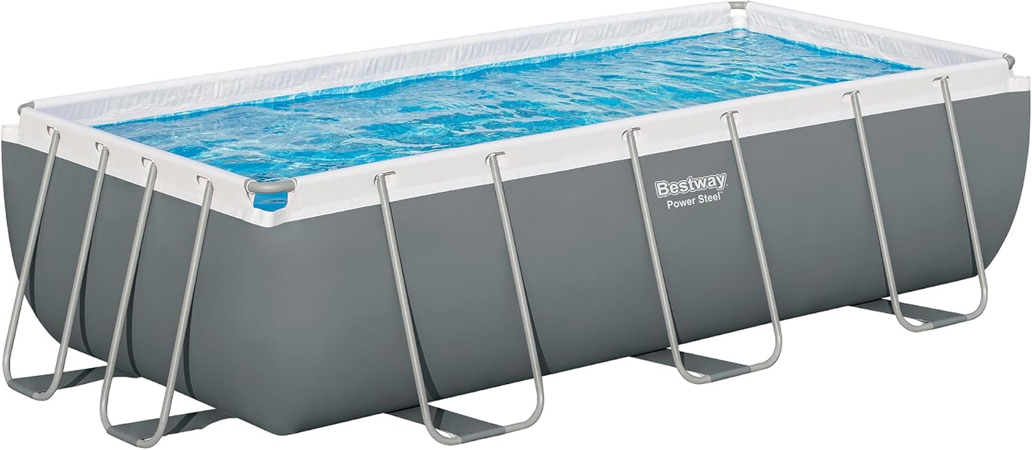 Bestway® Power Steel™ Solo Pool ohne Zubehör 404 x 201 x 100 cm, grau, eckig