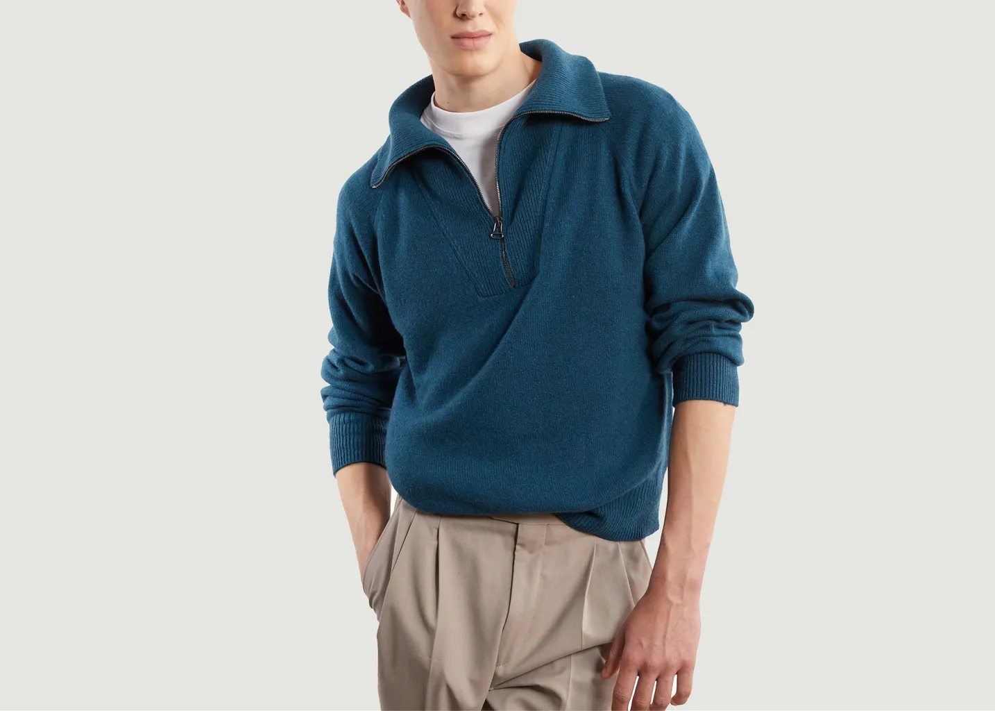 Pull col zippé en cachemire Tricot