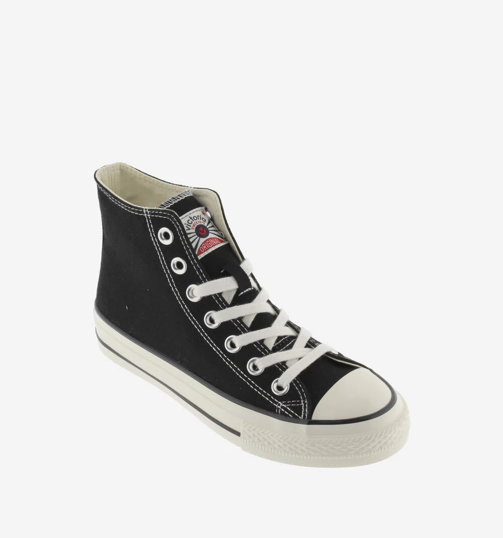TRIBU BRILLO BOTTINE TOILE BRILLANTE Baskets montantes en toile pour femme NEGRO