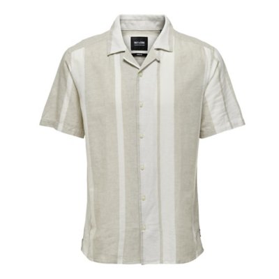 Chemise à manches courtes homme Onscaiden Stripe Linen Resort Sh ONLY AND SONS