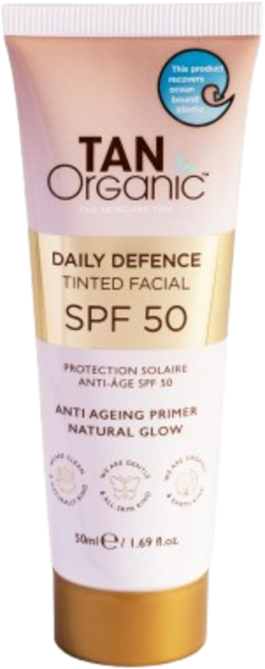 TAN Organic  Tinted Facial Daily Defence SPF 50, 50 ml